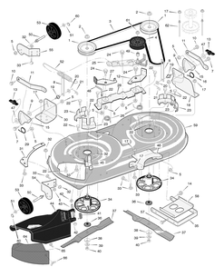 Mower Housing Diagram and Parts List for 425621X53A 2004 Briggs and Stratton Lawn Tractor
